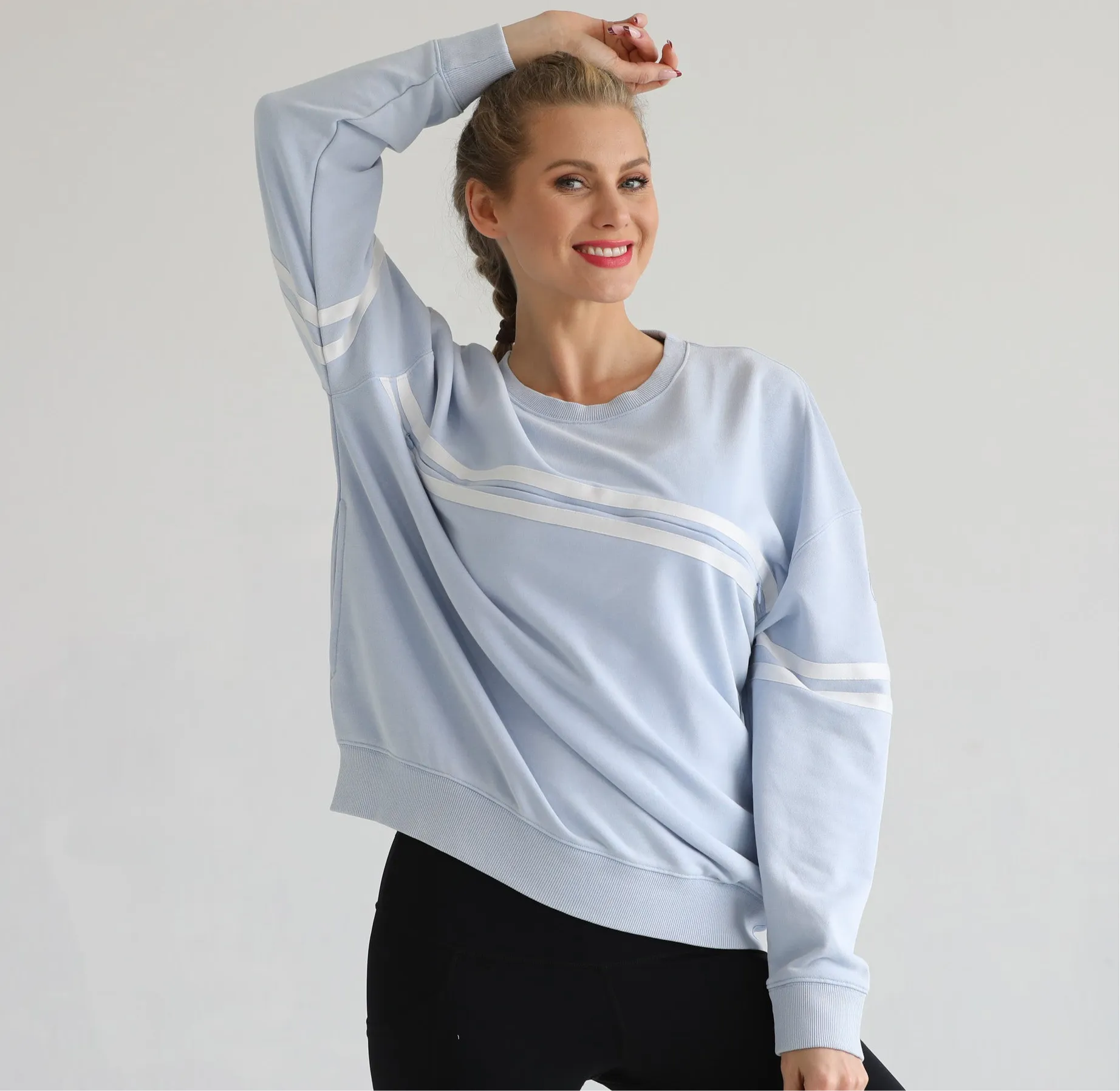 Celine Slouchy Nursing Pullover (Morning Haze)