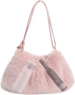 Ceprznvey Shoulder Bag, Large Shoulder Bag, Multipurpose Satchel Bag, Portable Shoulder Bag, Large Capacity Plush Shoulder Bag for Work, and Everyday Use, Multipurpose Plush Satchel Bag for Commuting