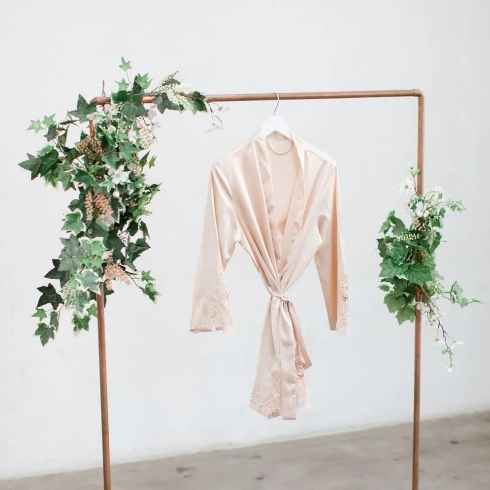 Champagne Satin Lace Robe