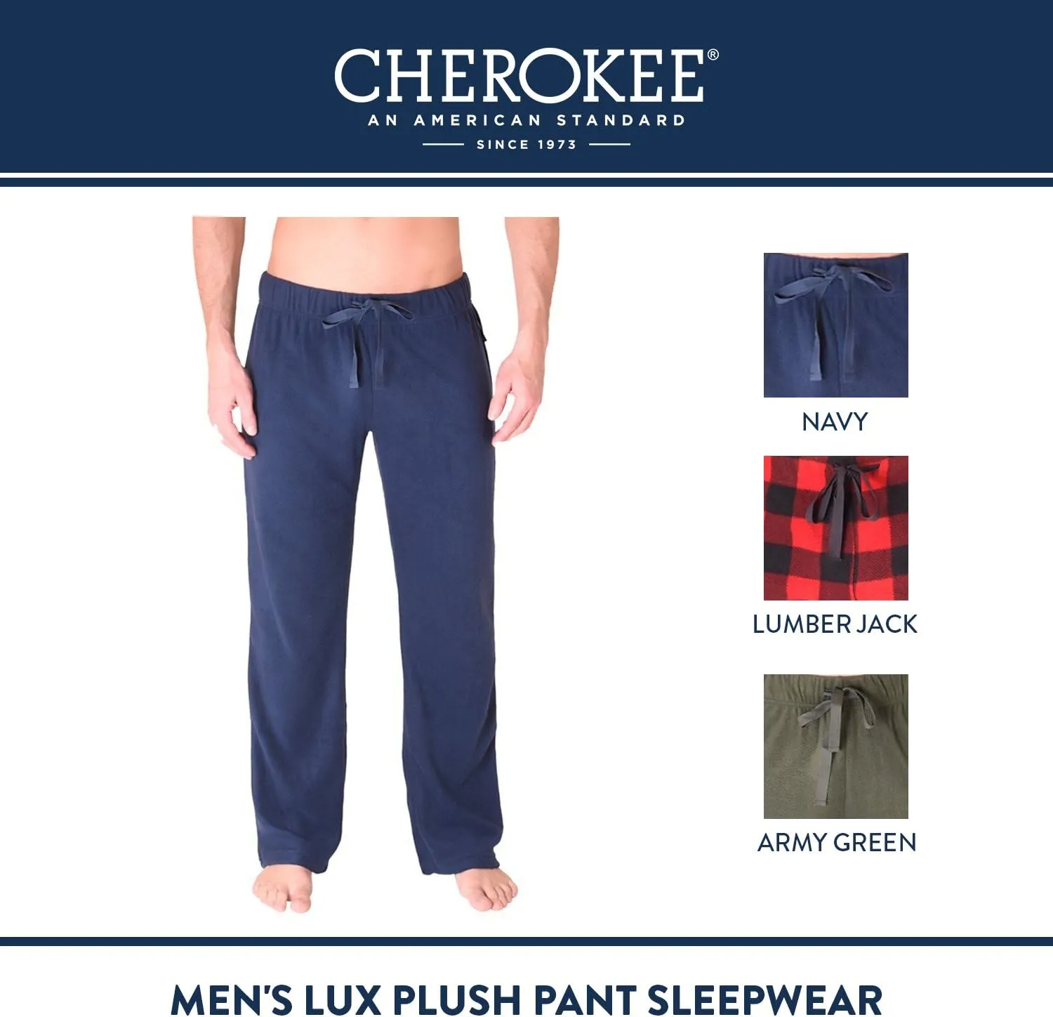 Cherokee Men's Polyester Plush Pajama Pants Soft Sleepwear