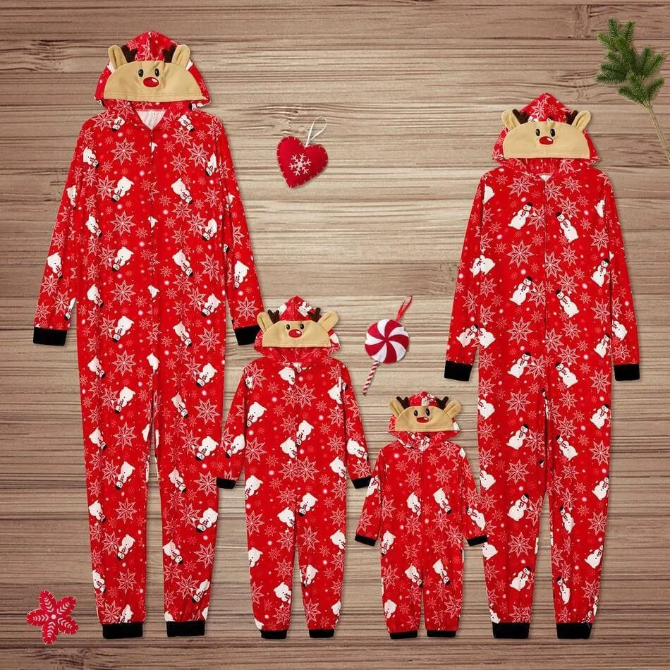 Christmas Cartoon Printed Onesie Family Pajamas Set