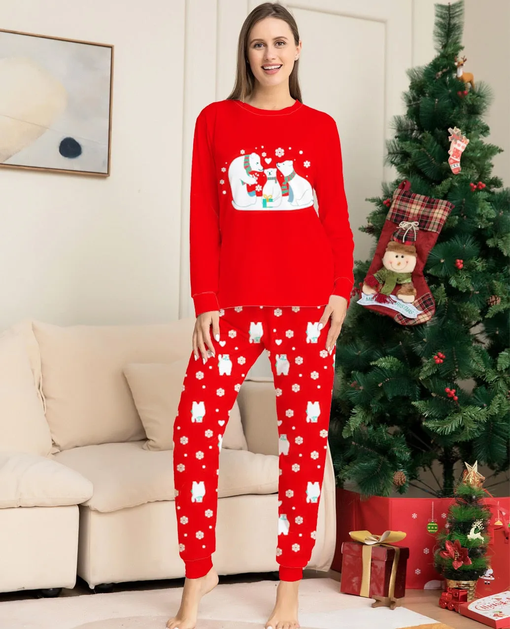 Christmas Family Matching Pajamas Set 2023 Xmas Bear Adult Kids Pyjamas Baby Family Look Mother And Daughter Father Son Clothes