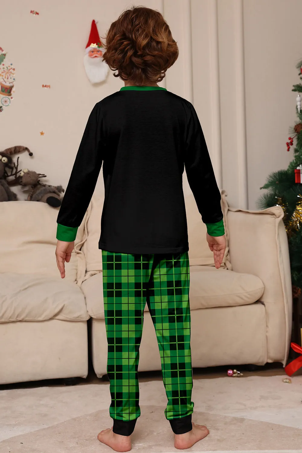 Christmas Family Wine Lover Dinosaur Print Pajamas Set