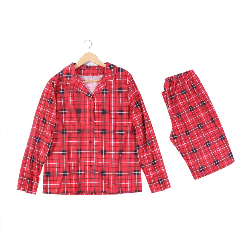 Christmas Matching Pajamas Plaid Cotton Family