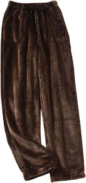 Christmas Pajama Pants Flannel Cotton Warm Plaid Loose Soft Comfortable Print Pj Bottoms Trousers Xmas