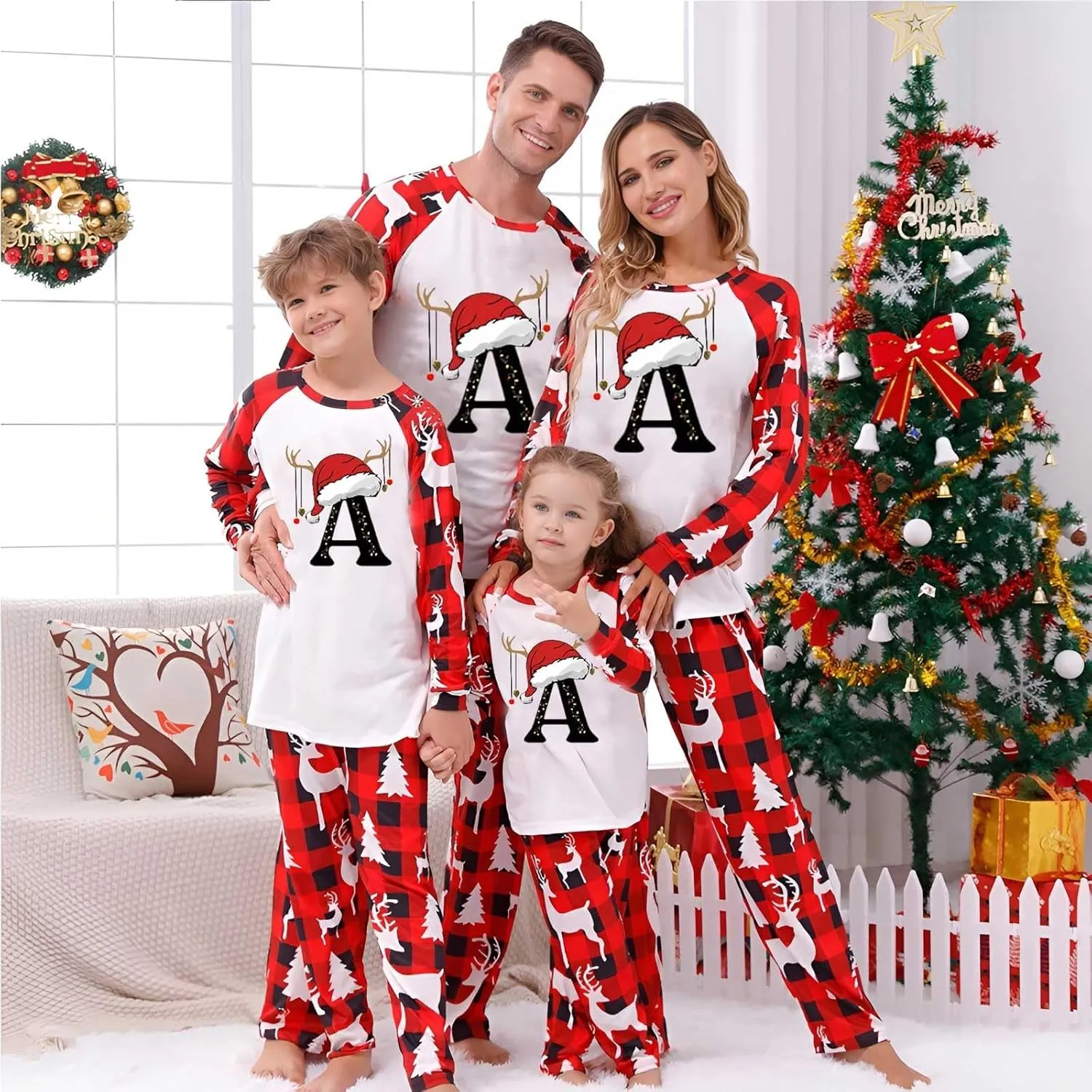 Christmas Pajamas for Family 2024 Holiday Christmas Pjs for Family Xmas Pajamas Matching Sets for Couples Sleepwear