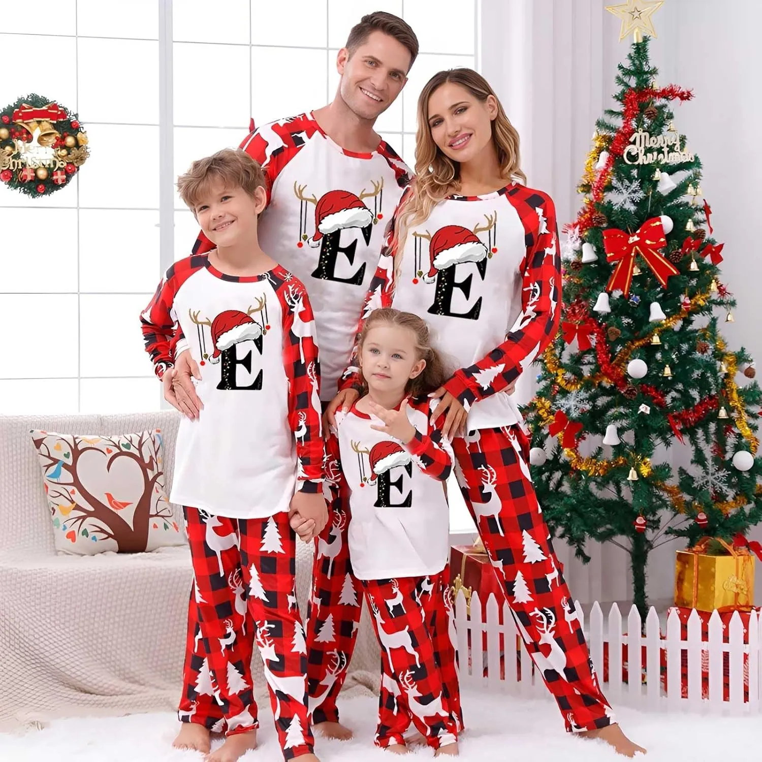 Christmas Pajamas for Family 2024 Holiday Christmas Pjs for Family Xmas Pajamas Matching Sets for Couples Sleepwear