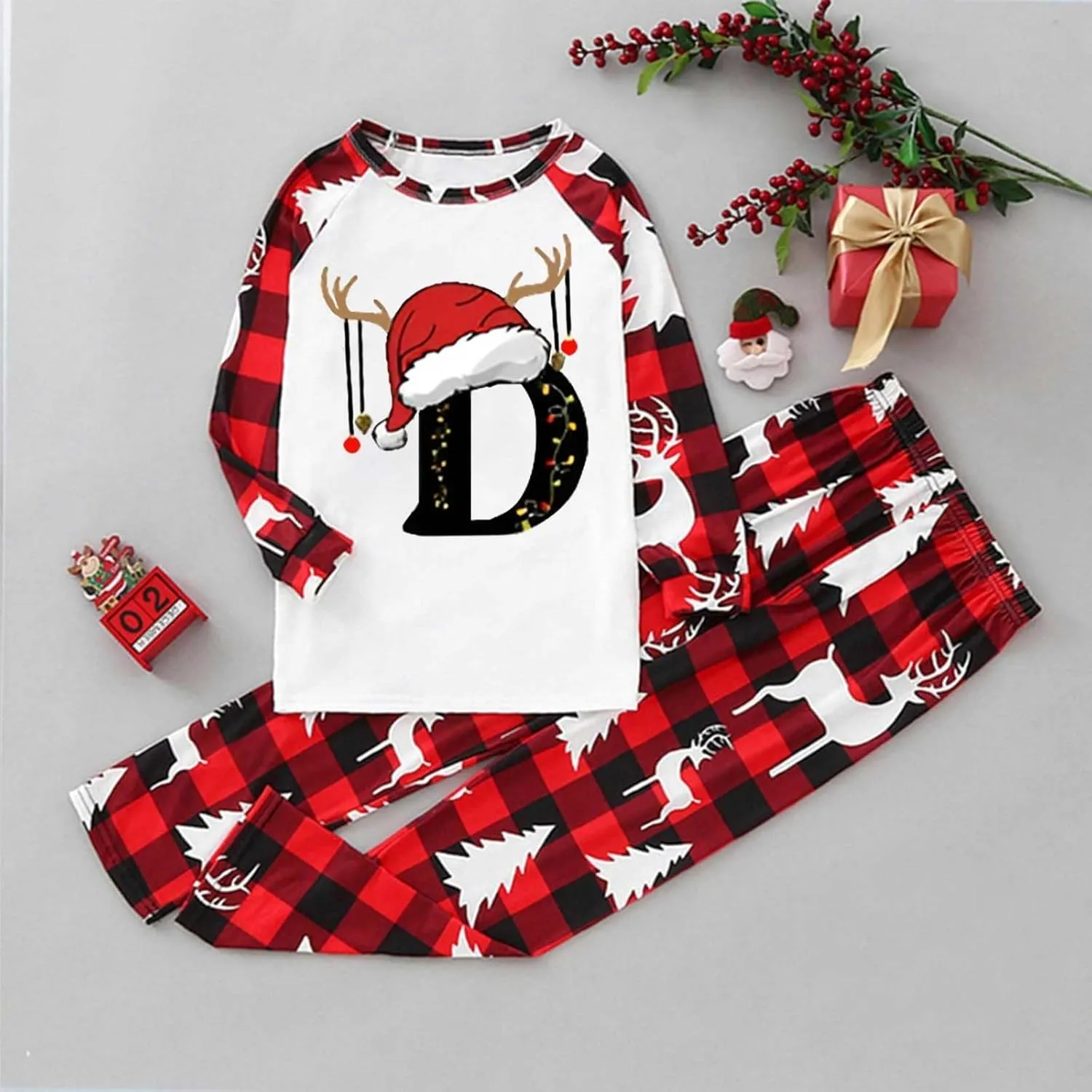 Christmas Pajamas for Family 2024 Holiday Christmas Pjs for Family Xmas Pajamas Matching Sets for Couples Sleepwear