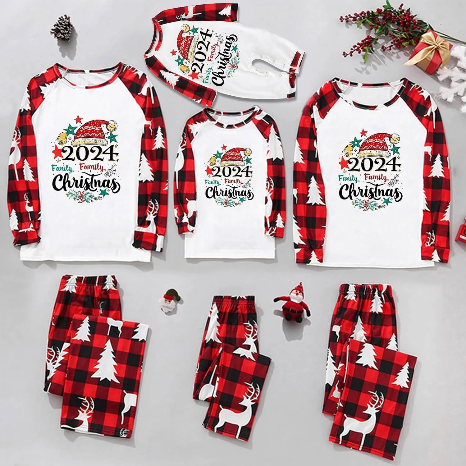 Christmas Pajamas for Family Holiday Christmas Pjs for Family Christmas Pajamas Matching Sets for Couples Sleepwear