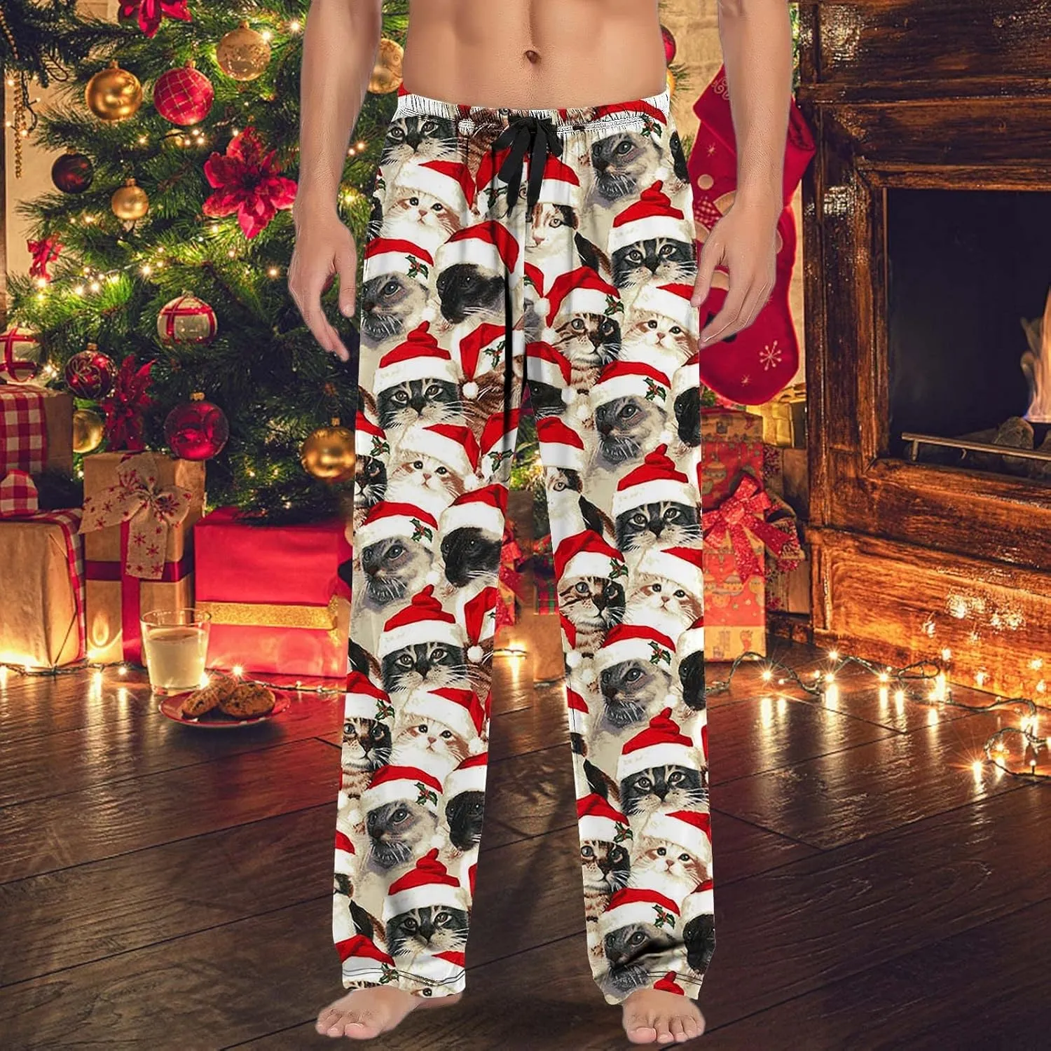 Christmas Pj Pants Pants with Drawstring and Pockets Mens Lounge Pants Pajama Pants for Men Pajama Pants for Mens