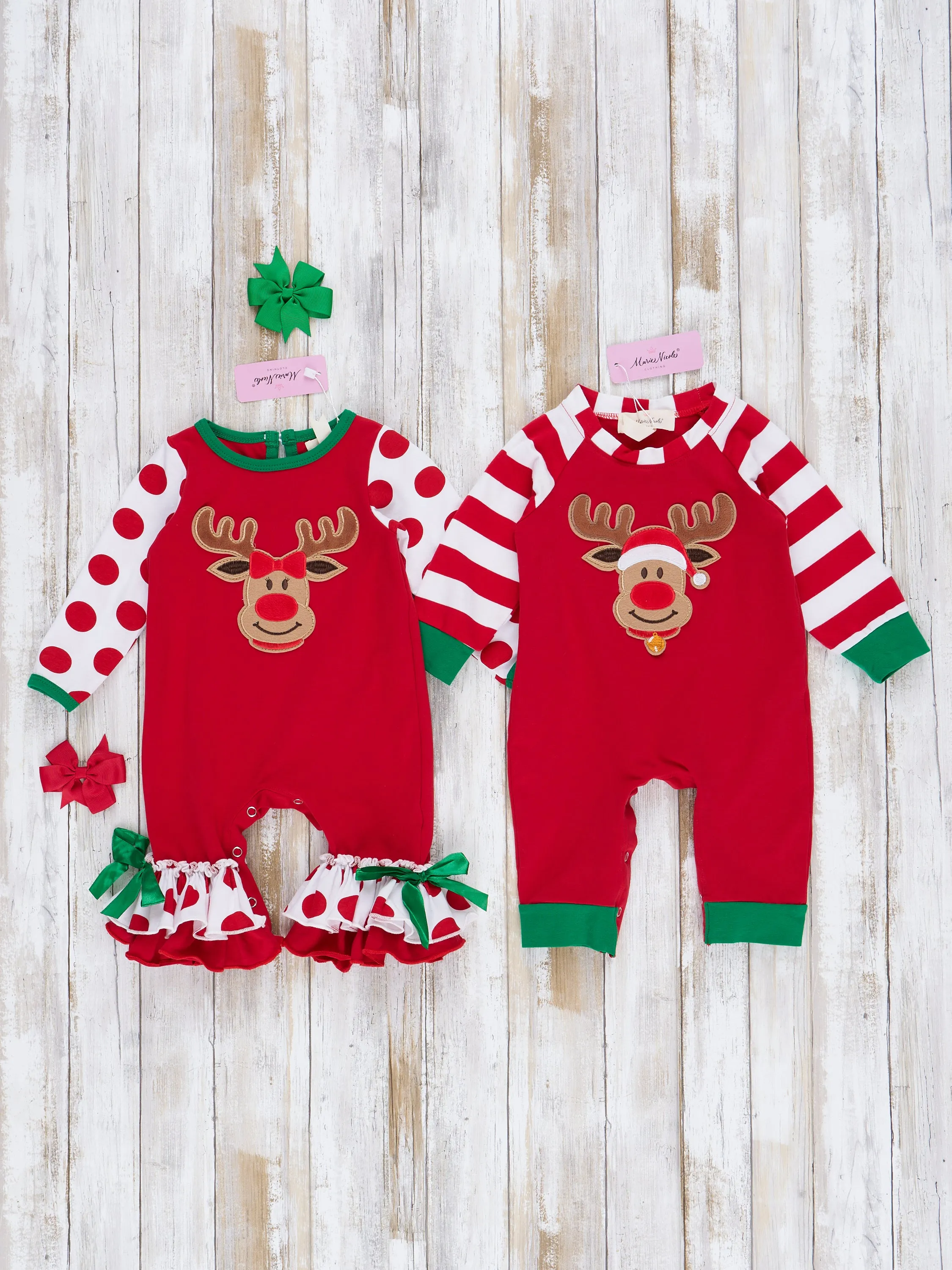 Christmas Reindeer Romper Pajamas - For Boys & Girls