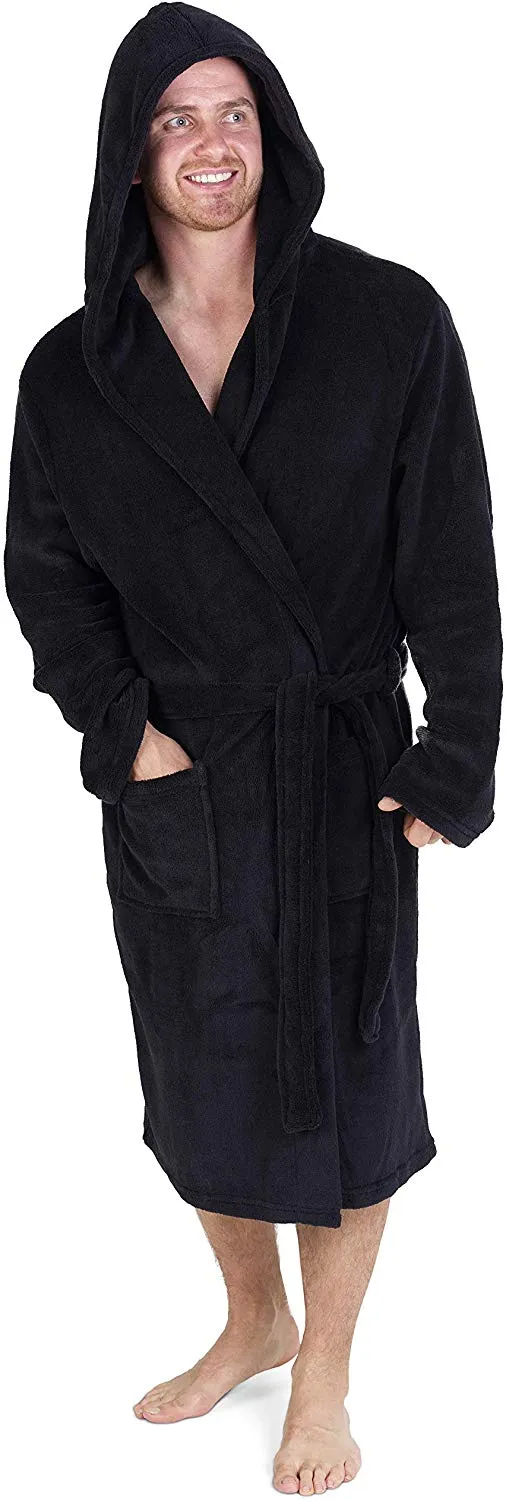 CityComfort Dressing Gown Mens Fleece Hooded Dressing Gowns