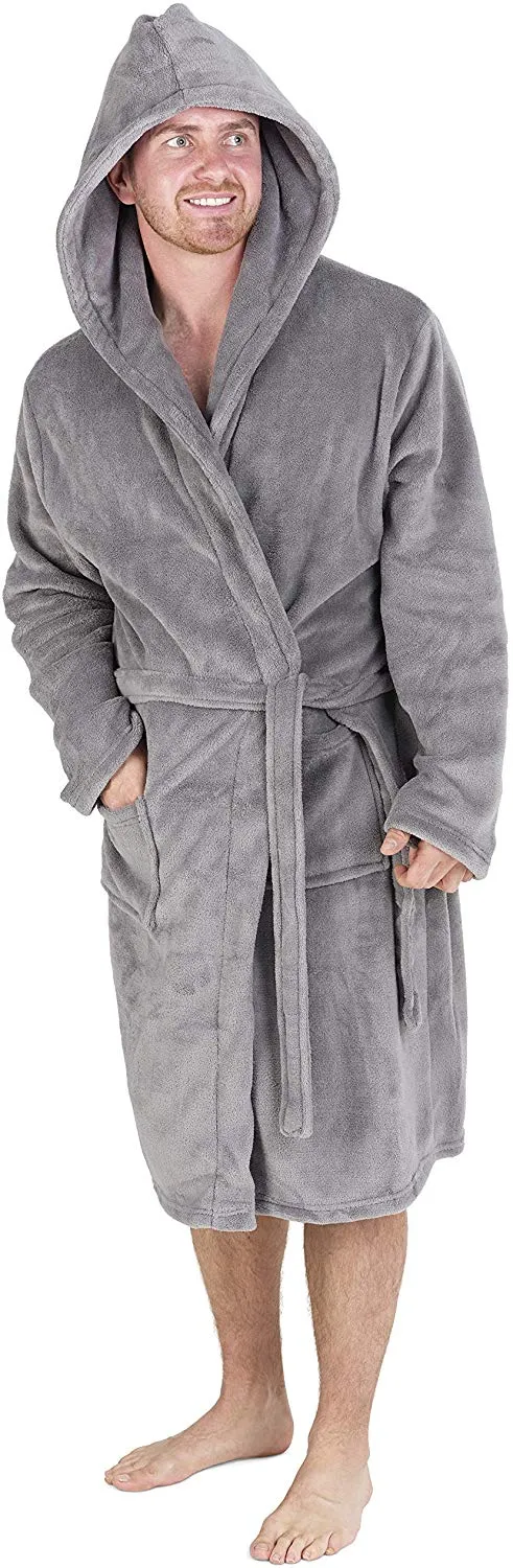 CityComfort Dressing Gown Mens Fleece Hooded Dressing Gowns