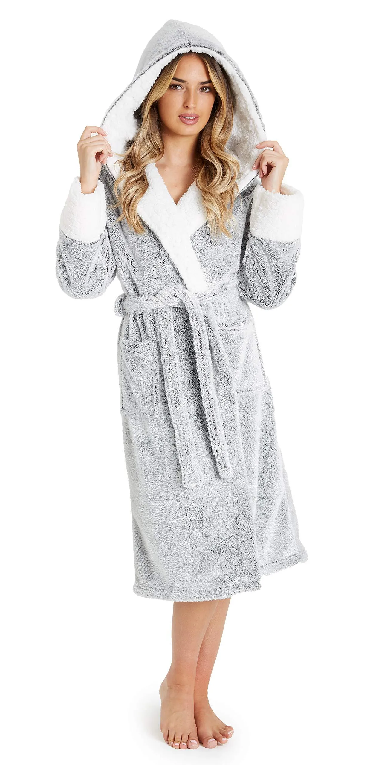 CityComfort Super Soft Fleece Hooded Dressing Gown for Women