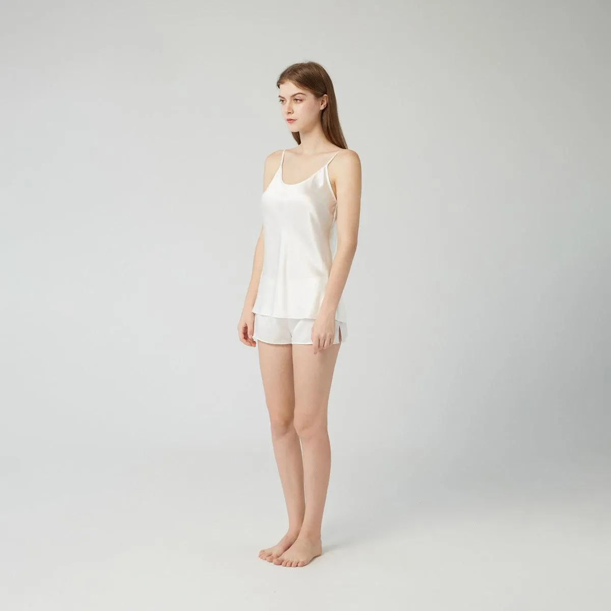 Classic Silk Camisole Set For Women Short Women Silk sleepwear