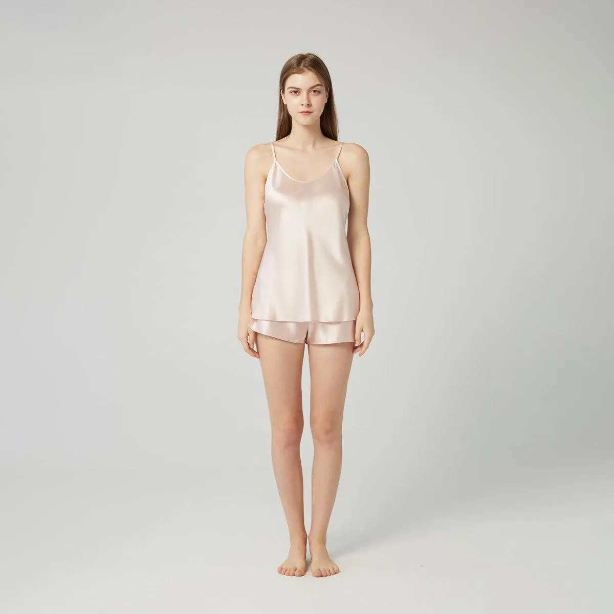 Classic Silk Camisole Set For Women Short Women Silk sleepwear