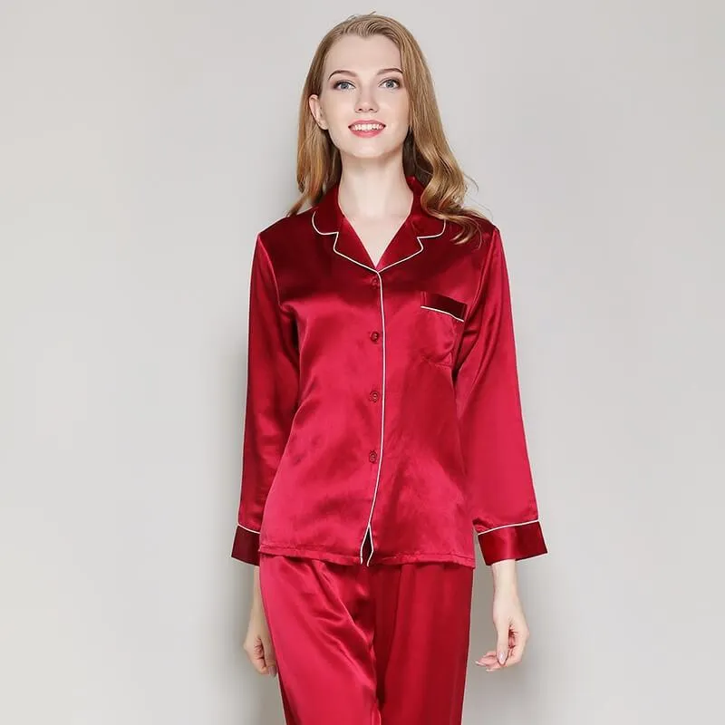 Classic Silk Pajama Long Set For Women Silk pyjama Pure Silk Sleepwear