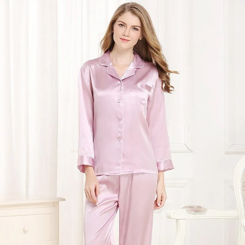 Classic Silk Pajama Long Set For Women Silk pyjama Pure Silk Sleepwear