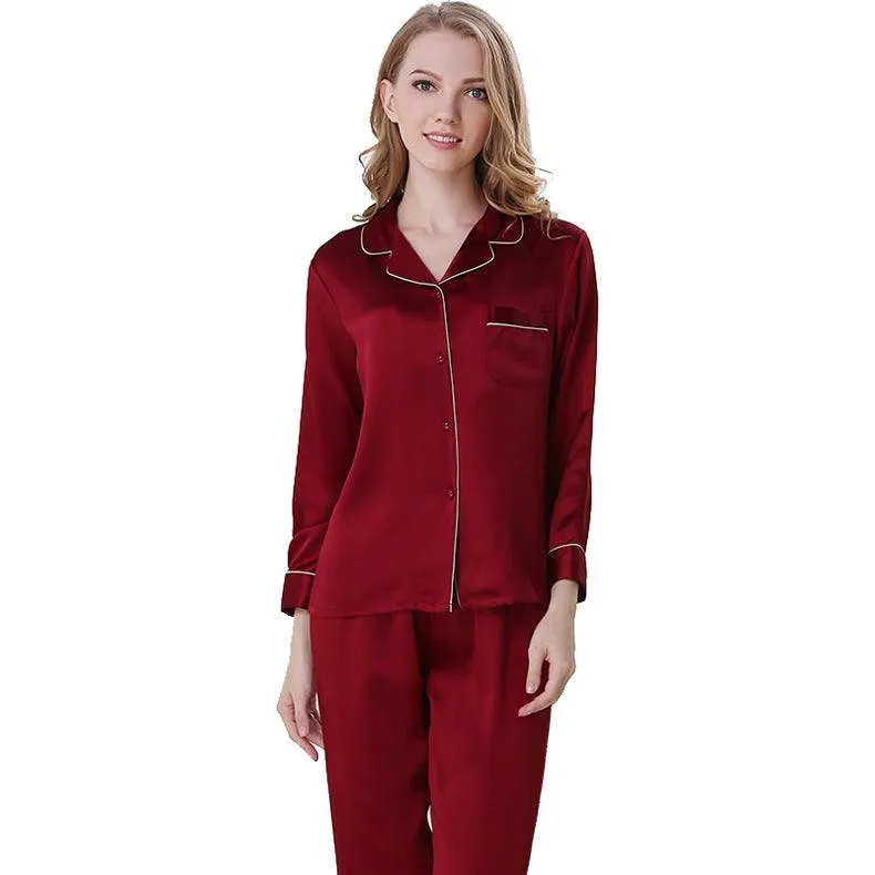 Classic Silk Pajama Long Set For Women Silk pyjama Pure Silk Sleepwear