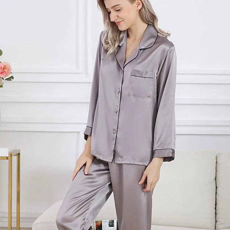 Classic Silk Pajama Long Set For Women Silk pyjama Pure Silk Sleepwear