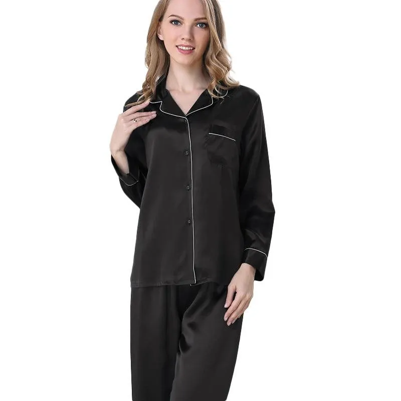 Classic Silk Pajama Long Set For Women Silk pyjama Pure Silk Sleepwear