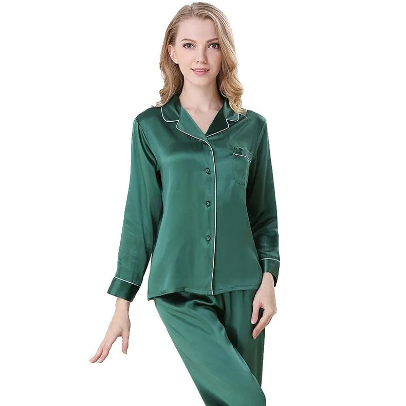 Classic Silk Pajama Long Set For Women Silk pyjama Pure Silk Sleepwear