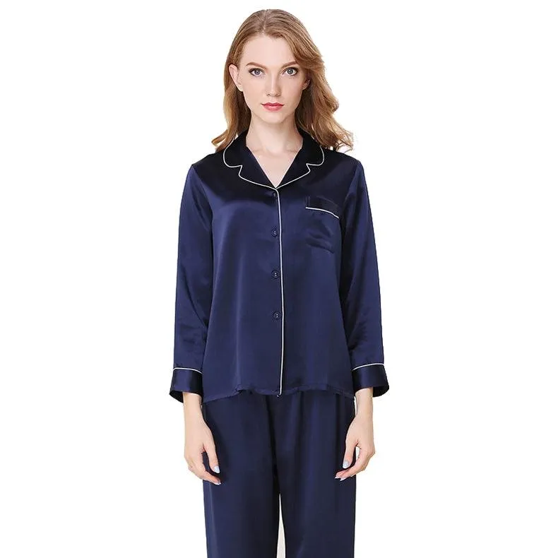 Classic Silk Pajama Long Set For Women Silk pyjama Pure Silk Sleepwear