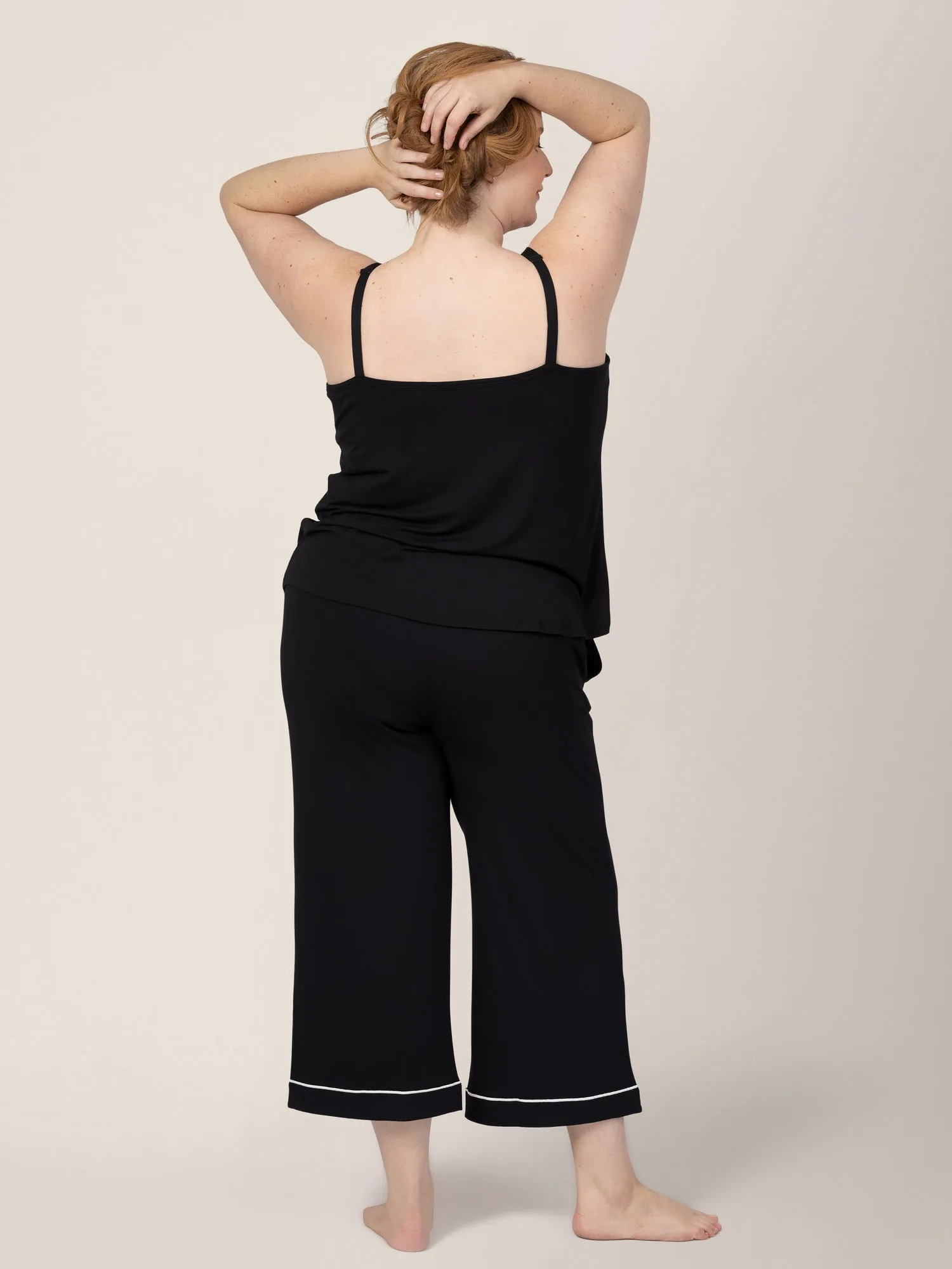 Clea Bamboo Nursing Tank & Capri Pajama Set | Black
