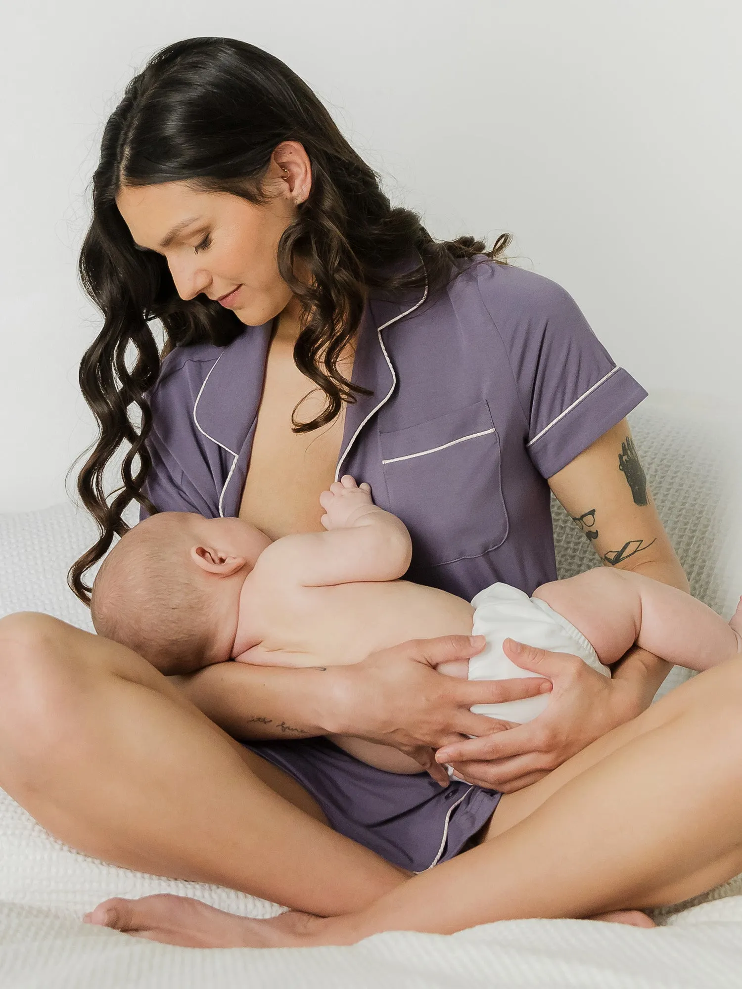Clea Bamboo Short Sleeve Pajama Set | Granite