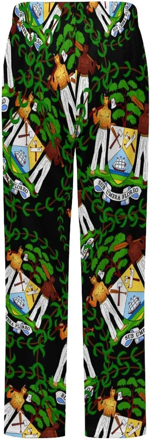 Coat of Arms of Belize Women's Flannel Pajama Pants Fleece Lounge Sleep Bottoms PJ