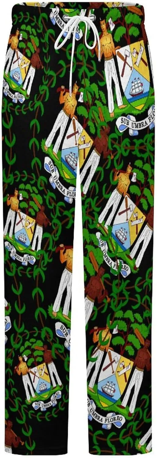 Coat of Arms of Belize Women's Flannel Pajama Pants Fleece Lounge Sleep Bottoms PJ