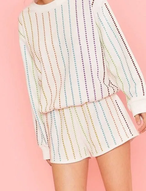 Colorful Studs French Terry Shorts