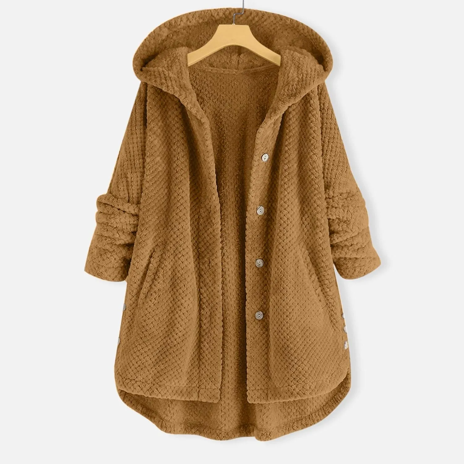 Comfy Warm Plus Size Sherps Jackets Sleeve Plus Size Women Women'S Coat Oversized Long Sherps Hoodie Shirt Jacket