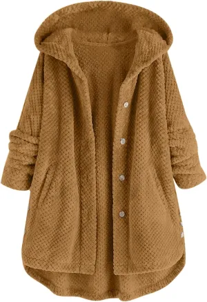 Comfy Warm Plus Size Sherps Jackets Sleeve Plus Size Women Women'S Coat Oversized Long Sherps Hoodie Shirt Jacket