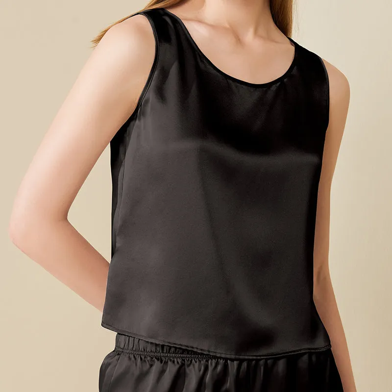Cool Summer Silk Camisole Set 100% Mulberry Silk Tank And Shorts Set Silk Sleepwear