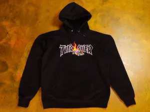Cop Car Neckface Hooded Fleece - Black