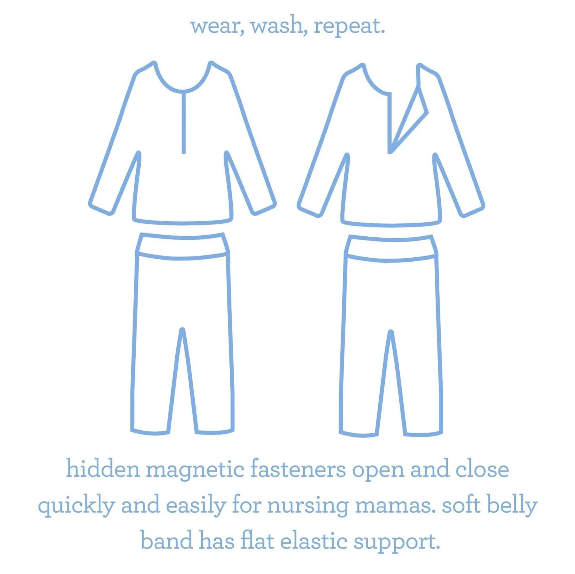 coral cay modal magnetic nursing pajama set