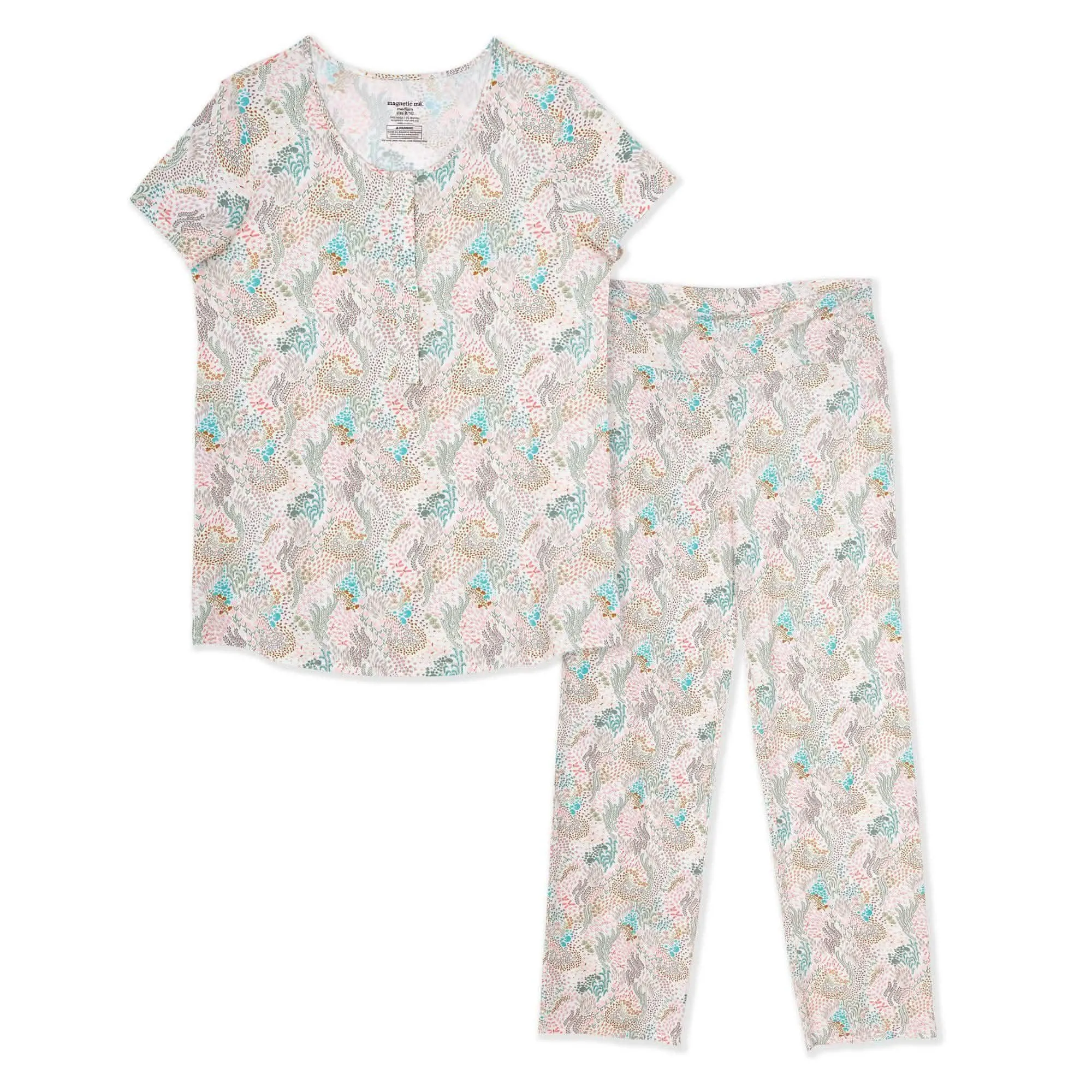 coral cay modal magnetic nursing pajama set