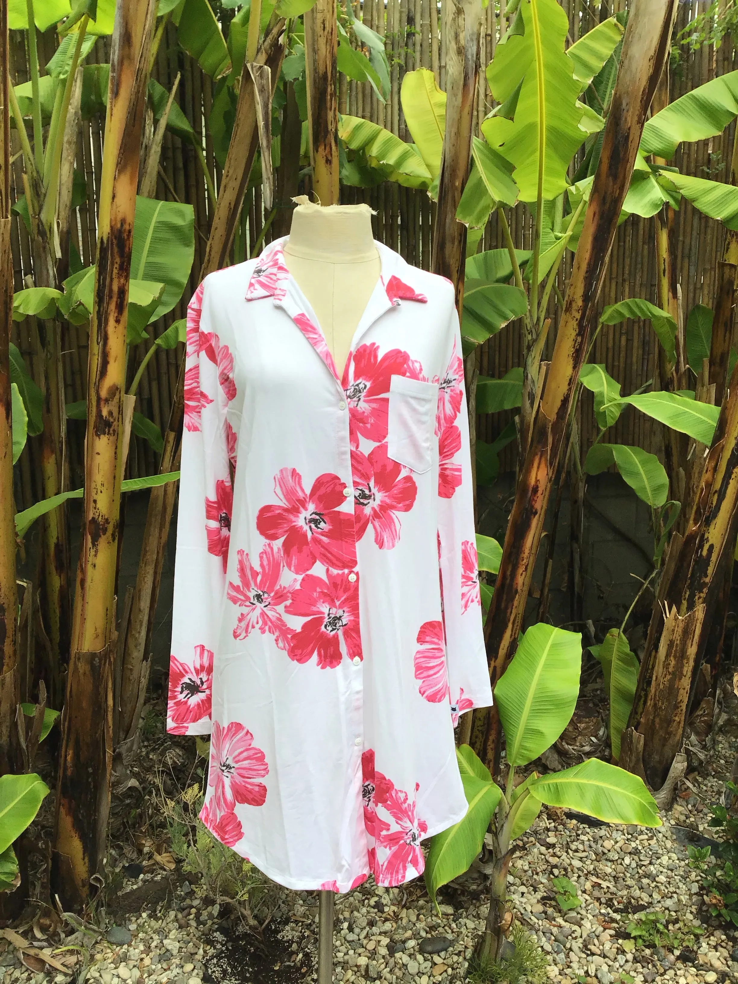 Cotton Knit Nightgown or Night Shirt - Bora Bora - Blue & Pink Styles