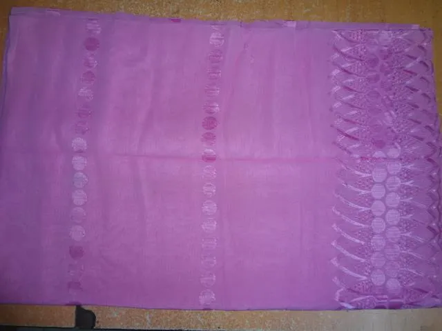 COTTON VOILE FABRIC~EMBROIDERY-5 YARDS-44&quot;PINK