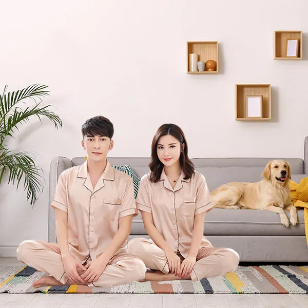 Couples Pajamas, Short Sleeve with Long Pants, Sleepwear & Loungewear