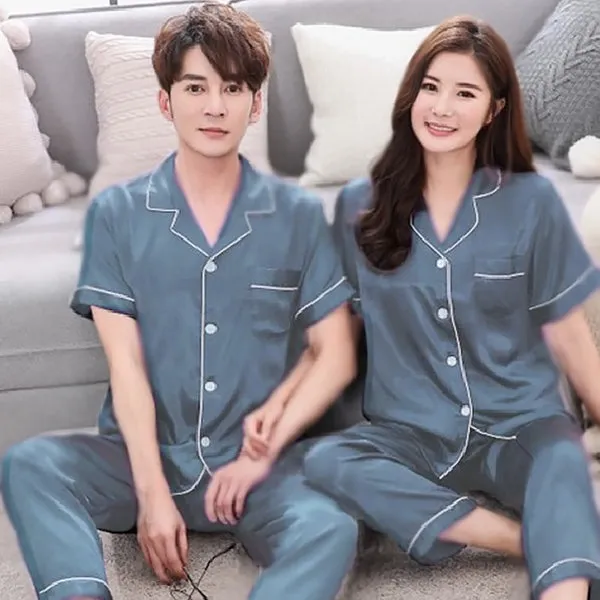 Couples Pajamas, Short Sleeve with Long Pants, Sleepwear & Loungewear