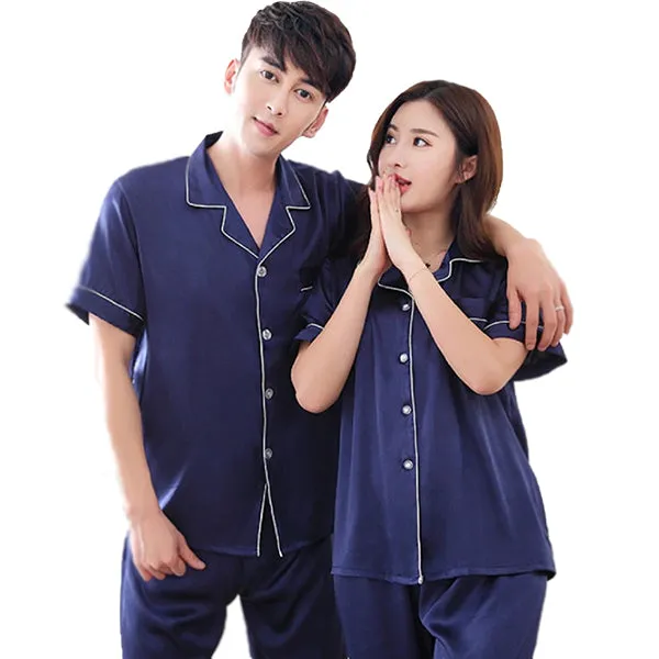 Couples Pajamas, Short Sleeve with Long Pants, Sleepwear & Loungewear