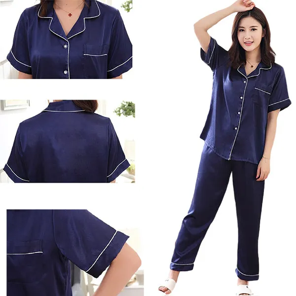 Couples Pajamas, Short Sleeve with Long Pants, Sleepwear & Loungewear