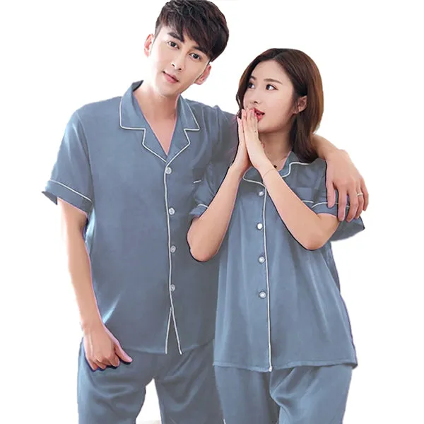 Couples Pajamas, Short Sleeve with Long Pants, Sleepwear & Loungewear
