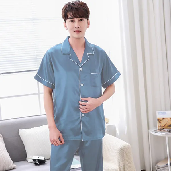 Couples Pajamas, Short Sleeve with Long Pants, Sleepwear & Loungewear