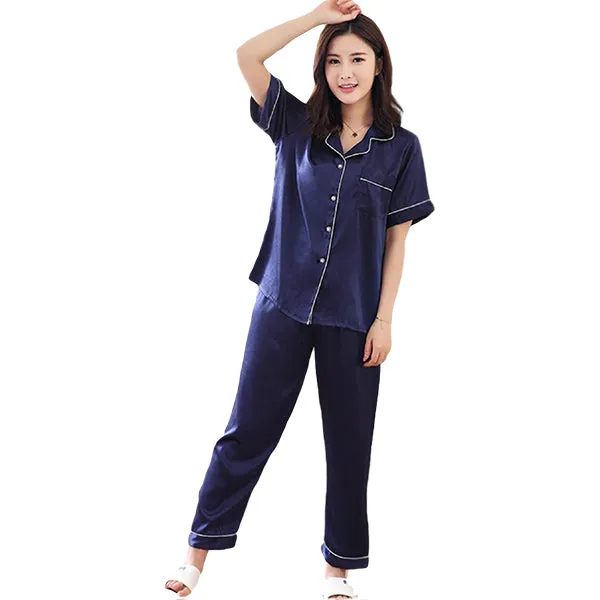 Couples Pajamas, Short Sleeve with Long Pants, Sleepwear & Loungewear