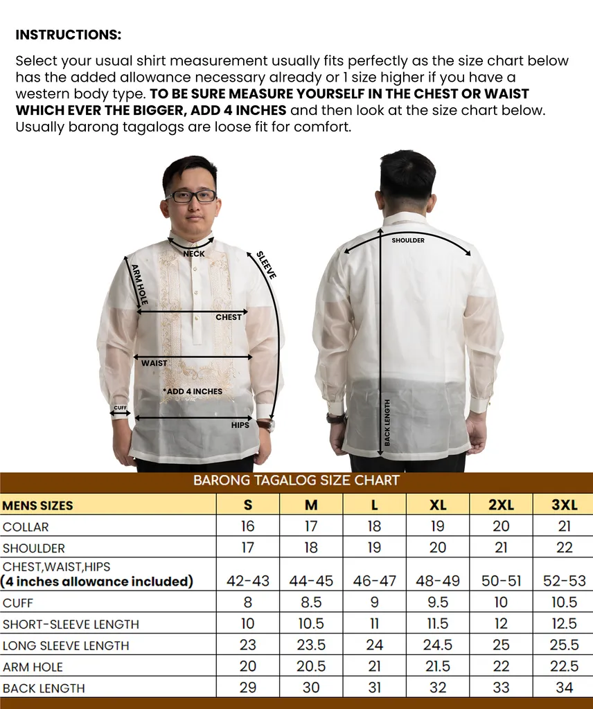 Couples Set White Classic Organza Barong   Organza Barong Dress - JF245