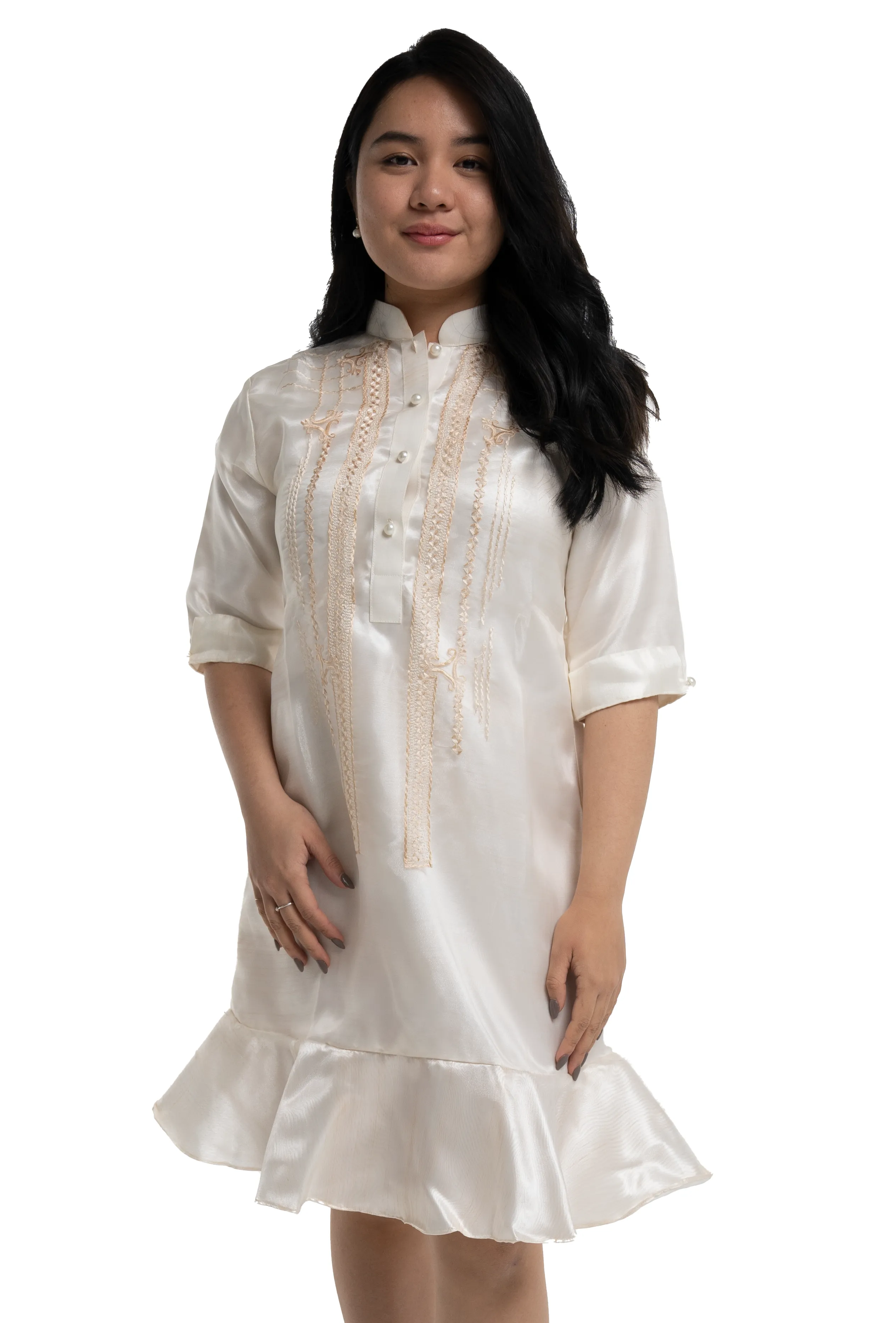 Couples Set White Classic Organza Barong   Organza Barong Dress - JF245