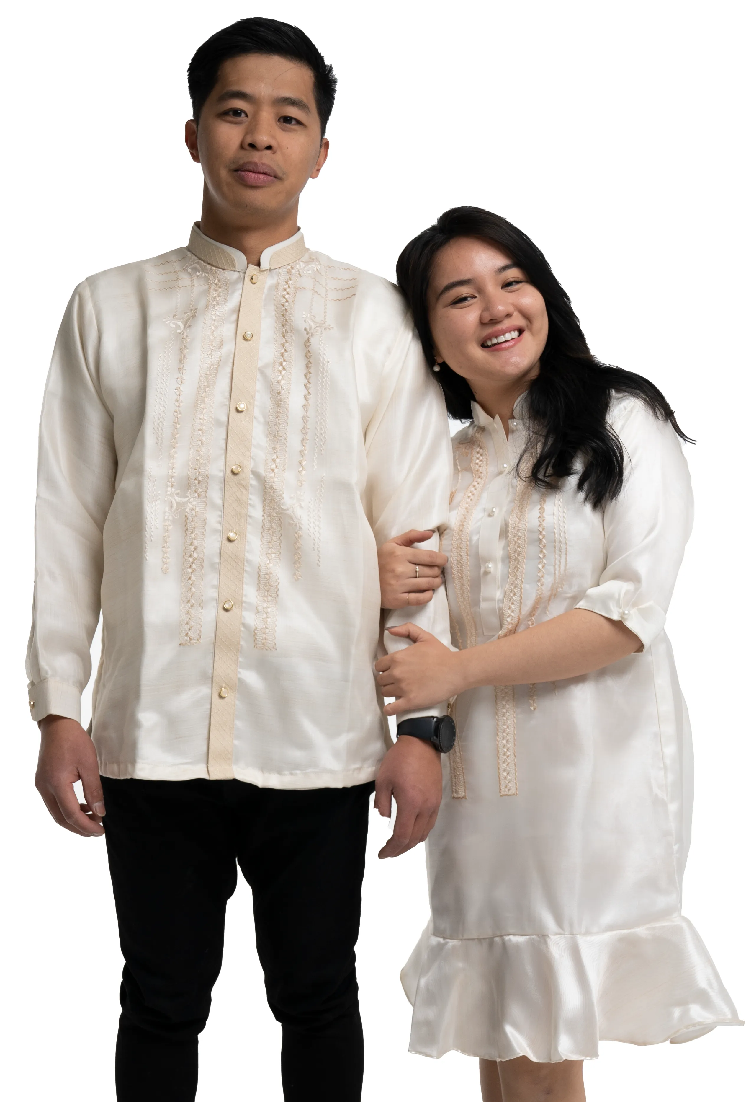 Couples Set White Classic Organza Barong   Organza Barong Dress - JF245
